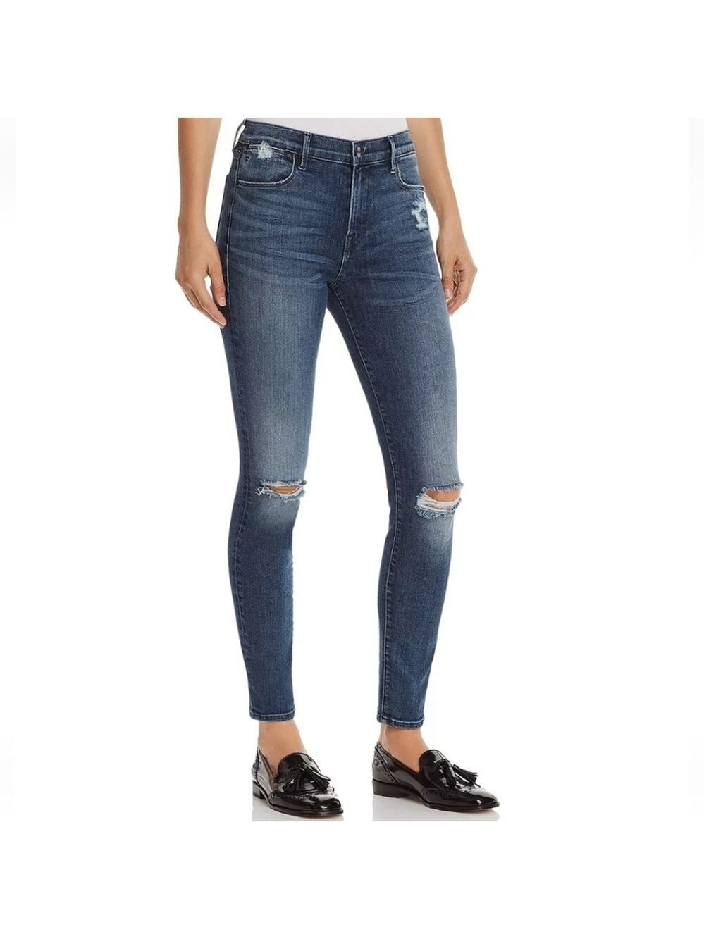 FRAME High Skinny Distressed Jeans in Magellan 31